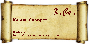 Kapus Csongor névjegykártya